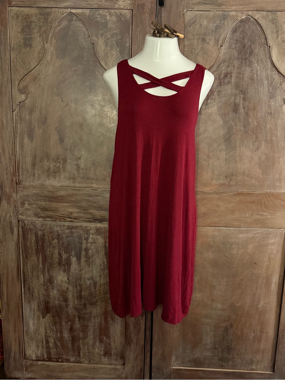 Maurice’s Crisscross Front Sleeveless Dress - Wine